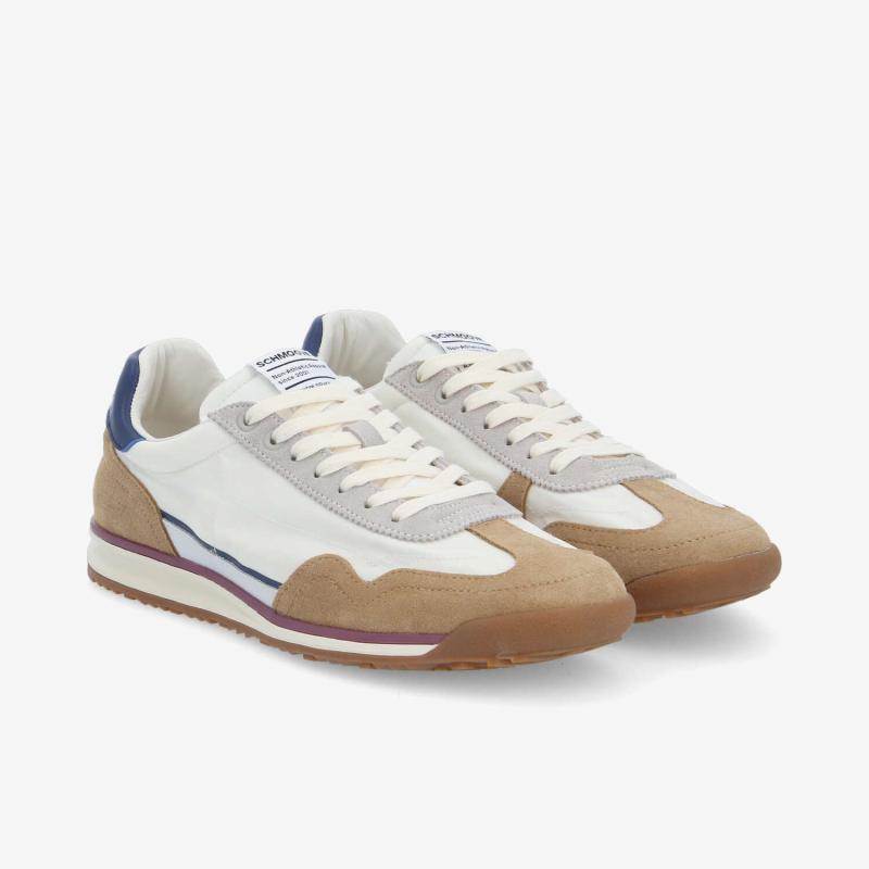 CAMDEN SNEAKER M - NYLON/SUEDE/NAP - BLANC CASSÉ/CAMEL/BLEU MARINE